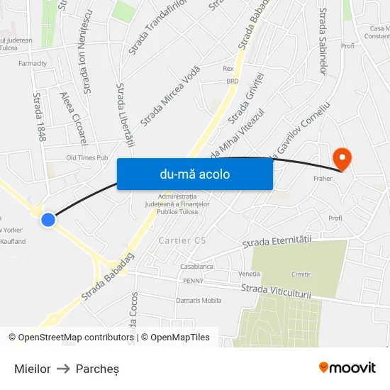 Harta de Mieilor către Parcheș