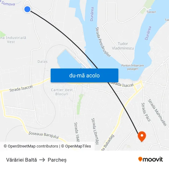 Harta de Vărăriei Baltă către Parcheș
