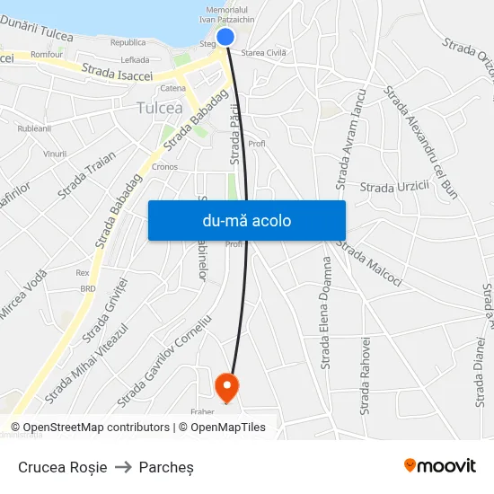 Harta de Crucea Roșie către Parcheș