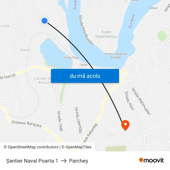 Harta de Șantier Naval Poarta 1 către Parcheș