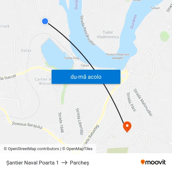 Harta de Șantier Naval Poarta 1 către Parcheș