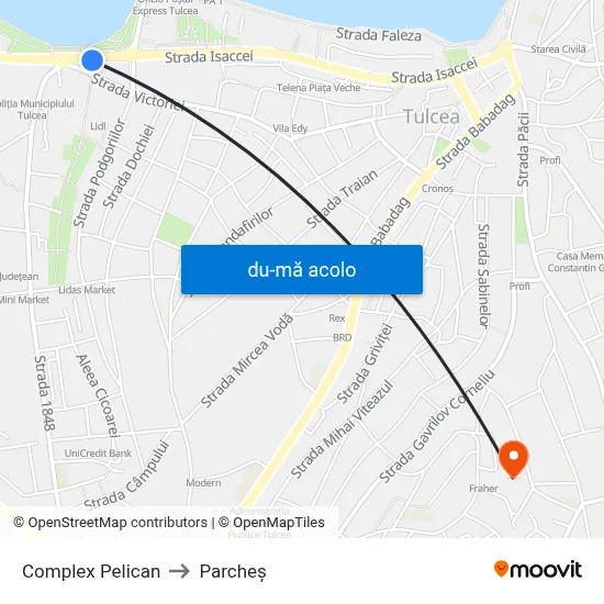Harta de Complex Pelican către Parcheș