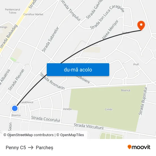 Harta de Penny C5 către Parcheș