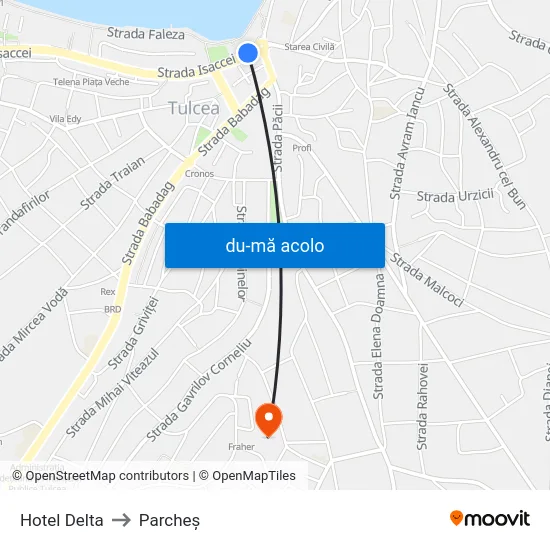 Harta de Hotel Delta către Parcheș