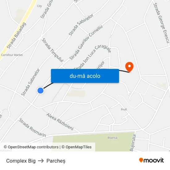 Harta de Complex Big către Parcheș