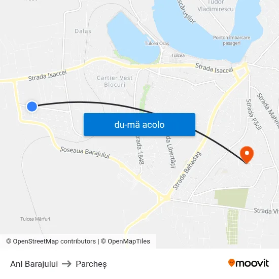 Harta de Anl Barajului către Parcheș