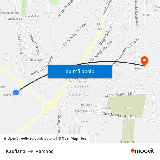 Harta de Kaufland către Parcheș