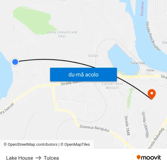 Harta de Lake House către Tulcea