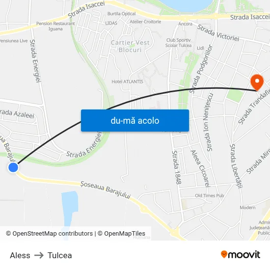 Harta de Aless către Tulcea