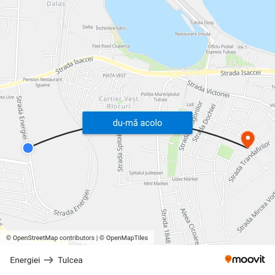 Harta de Energiei către Tulcea
