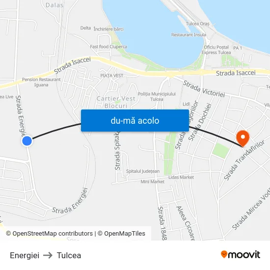 Harta de Energiei către Tulcea