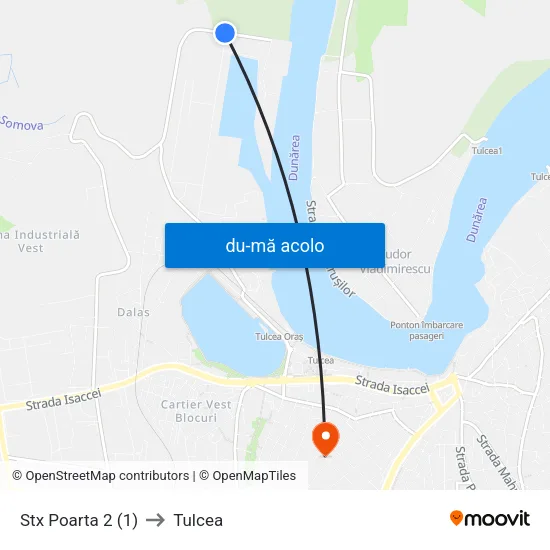 Harta de Șantier Naval Poarta 4 către Tulcea