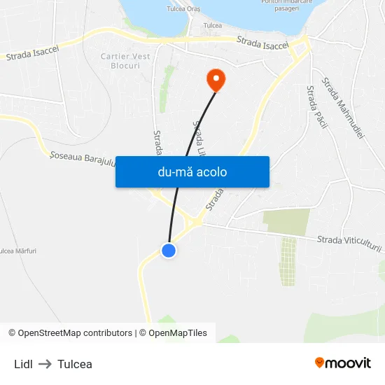 Harta de Lidl către Tulcea