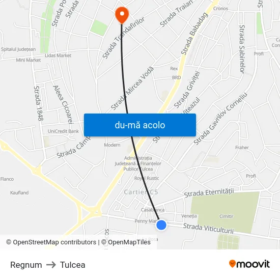 Harta de Regnum către Tulcea