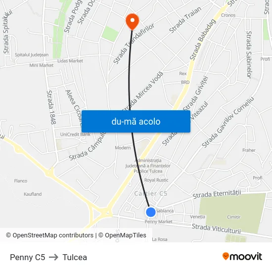 Harta de Penny C5 către Tulcea