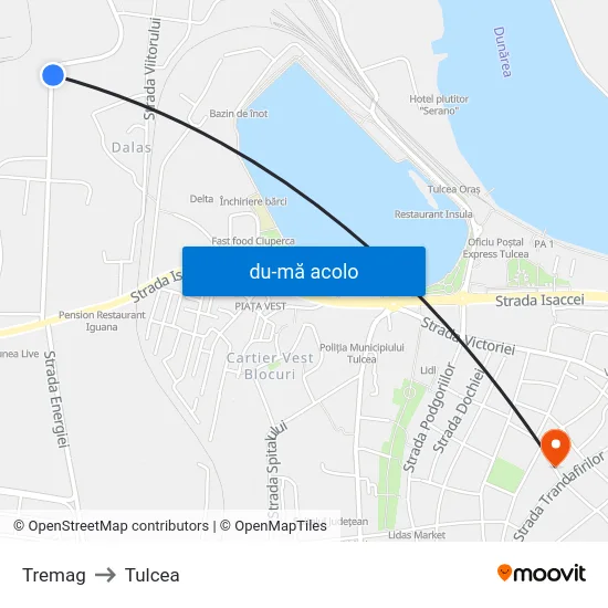 Harta de Tremag către Tulcea