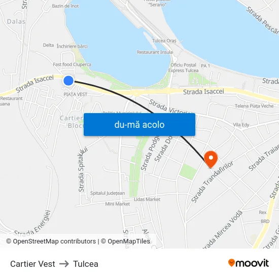 Harta de Cartier Vest către Tulcea
