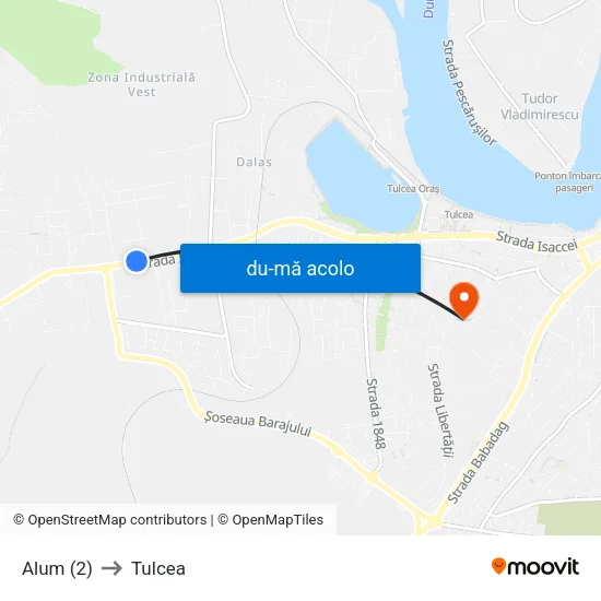 Harta de Park & Ride către Tulcea