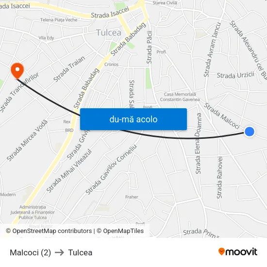 Harta de Malcoci 1 către Tulcea