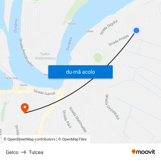 Harta de Gelco către Tulcea