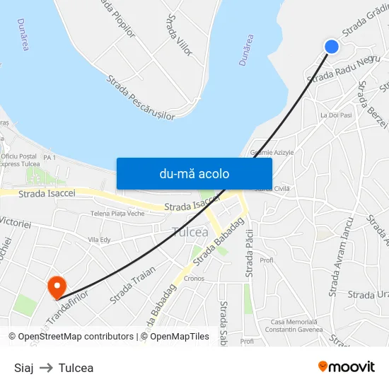 Harta de Siaj către Tulcea