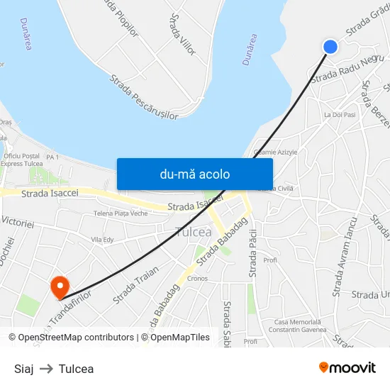 Harta de Siaj către Tulcea