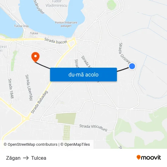 Harta de Zăgan către Tulcea