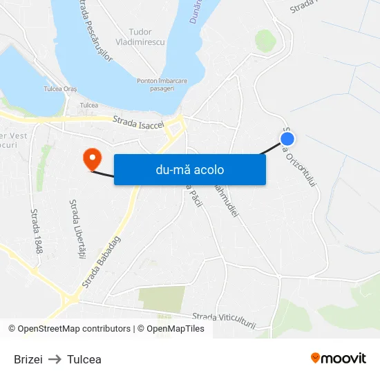 Harta de Brizei către Tulcea