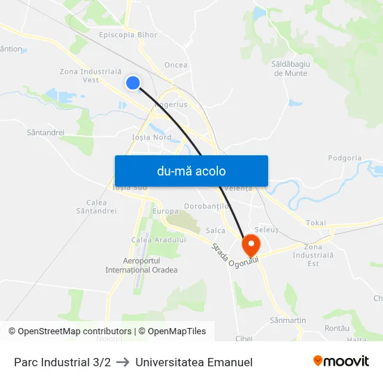 Harta de Parc Industrial 3/2 către Universitatea Emanuel