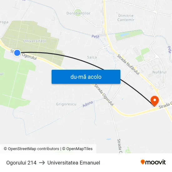 Harta de Ogorului 214 către Universitatea Emanuel