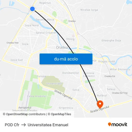Harta de POD Cfr către Universitatea Emanuel