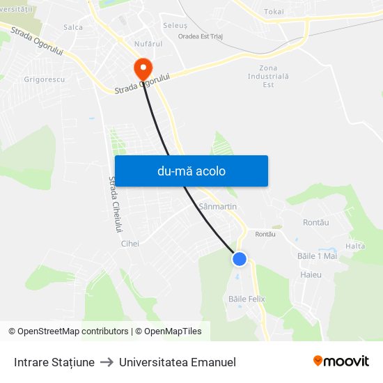 Harta de Intrare Stațiune către Universitatea Emanuel