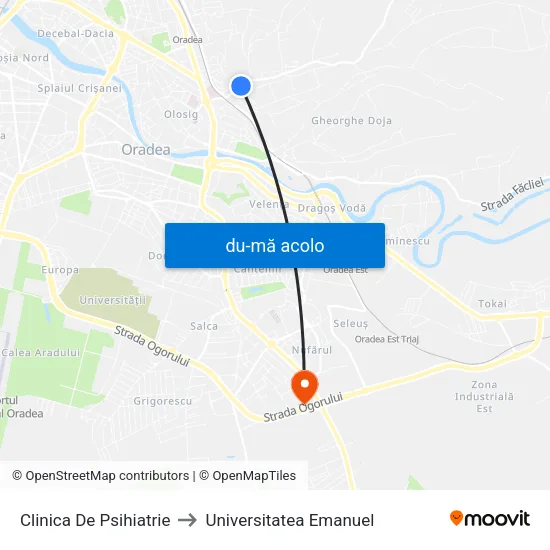 Harta de Clinica De Psihiatrie către Universitatea Emanuel