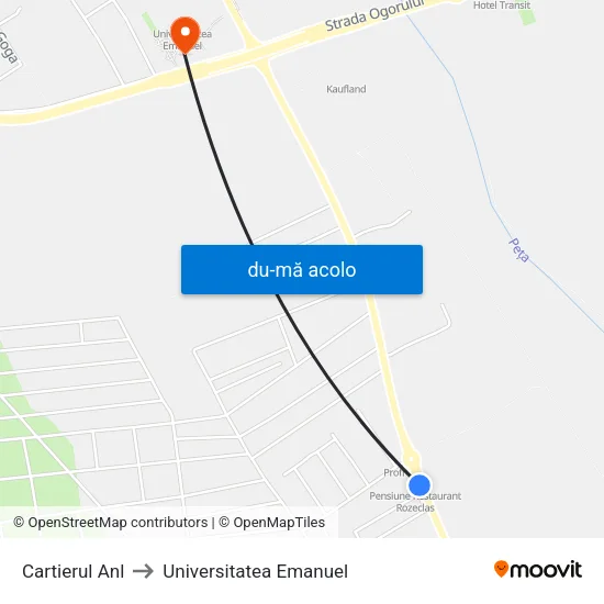 Harta de Cartierul A.N.L. către Universitatea Emanuel