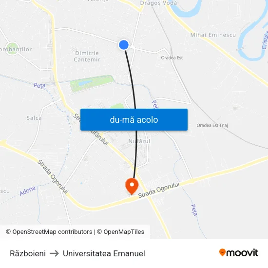 Harta de Războieni către Universitatea Emanuel