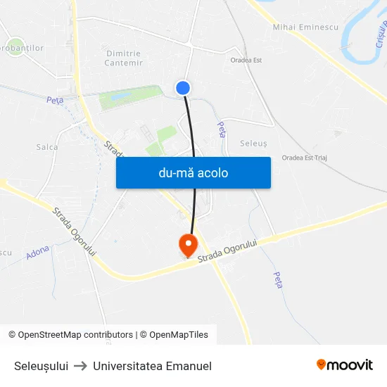 Harta de Seleușului către Universitatea Emanuel