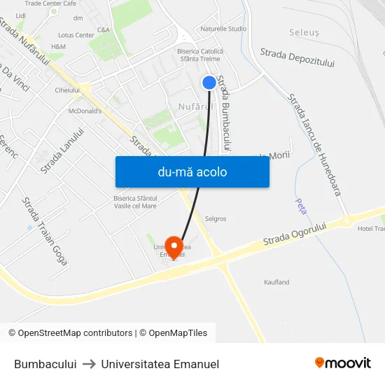 Harta de Bumbacului către Universitatea Emanuel