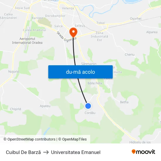Harta de Cordău | Cuibul De Barză către Universitatea Emanuel