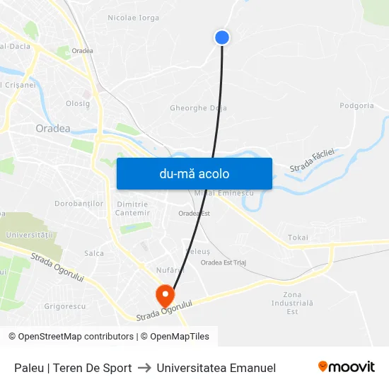 Harta de Paleu | Teren De Sport către Universitatea Emanuel
