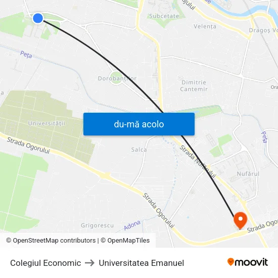 Harta de Colegiul Economic către Universitatea Emanuel