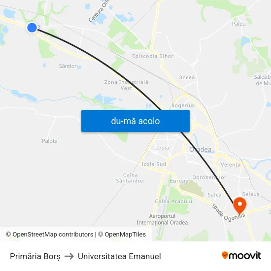 Harta de Borș | Primărie către Universitatea Emanuel
