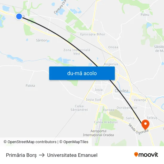 Harta de Borș | Primărie către Universitatea Emanuel