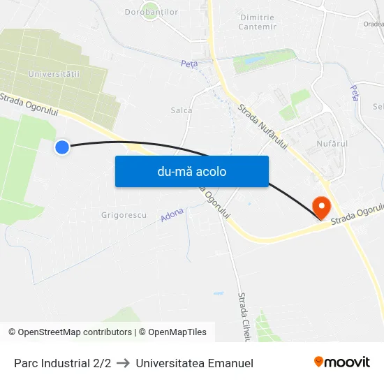 Harta de Parc Industrial 2/2 către Universitatea Emanuel