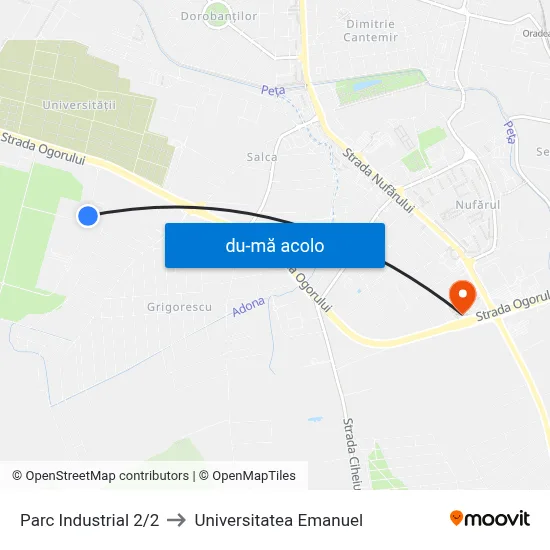 Harta de Parc Industrial 2/2 către Universitatea Emanuel