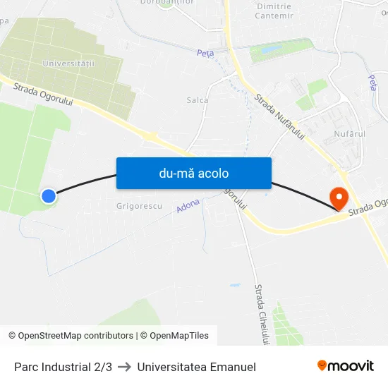 Harta de Parc Industrial 2/3 către Universitatea Emanuel