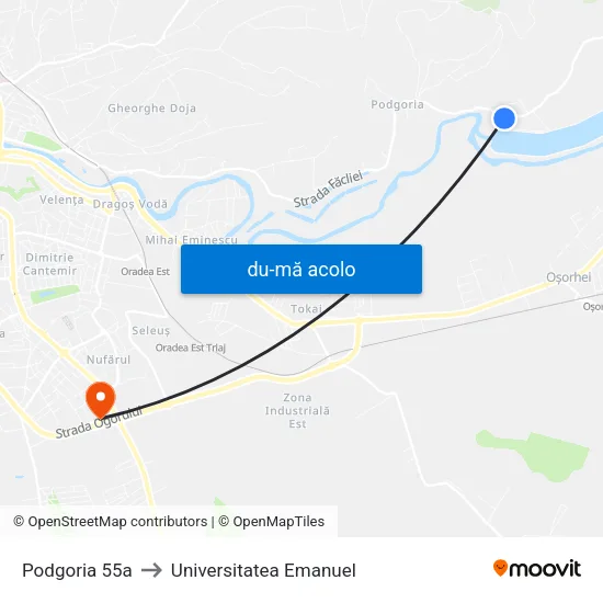 Harta de Podgoria 55a către Universitatea Emanuel