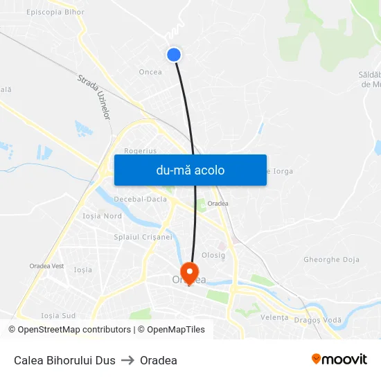 Harta de Calea Bihorului Dus către Oradea