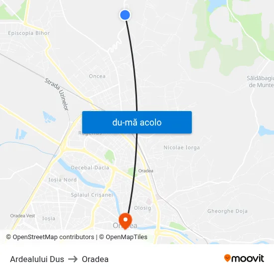 Harta de Ardealului Dus către Oradea