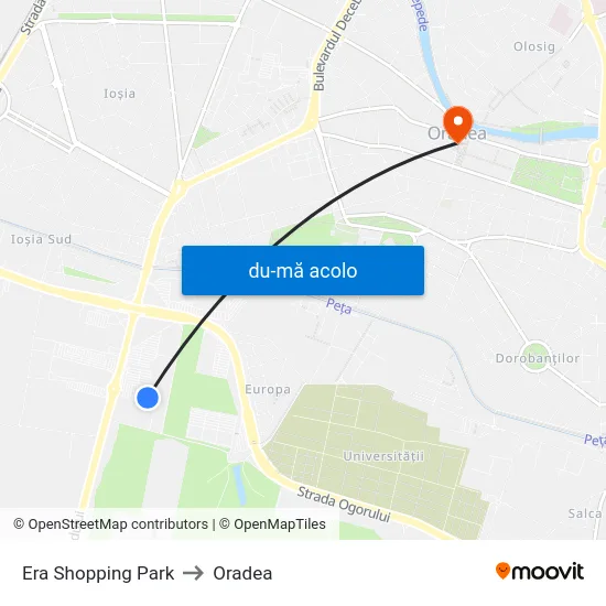 Harta de Era Shopping Park către Oradea