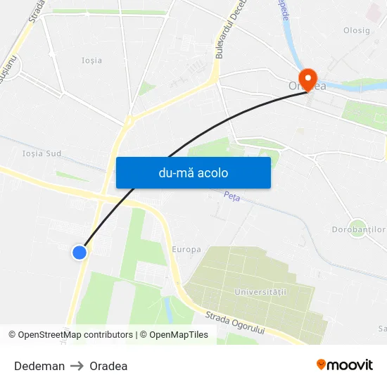 Harta de Dedeman către Oradea